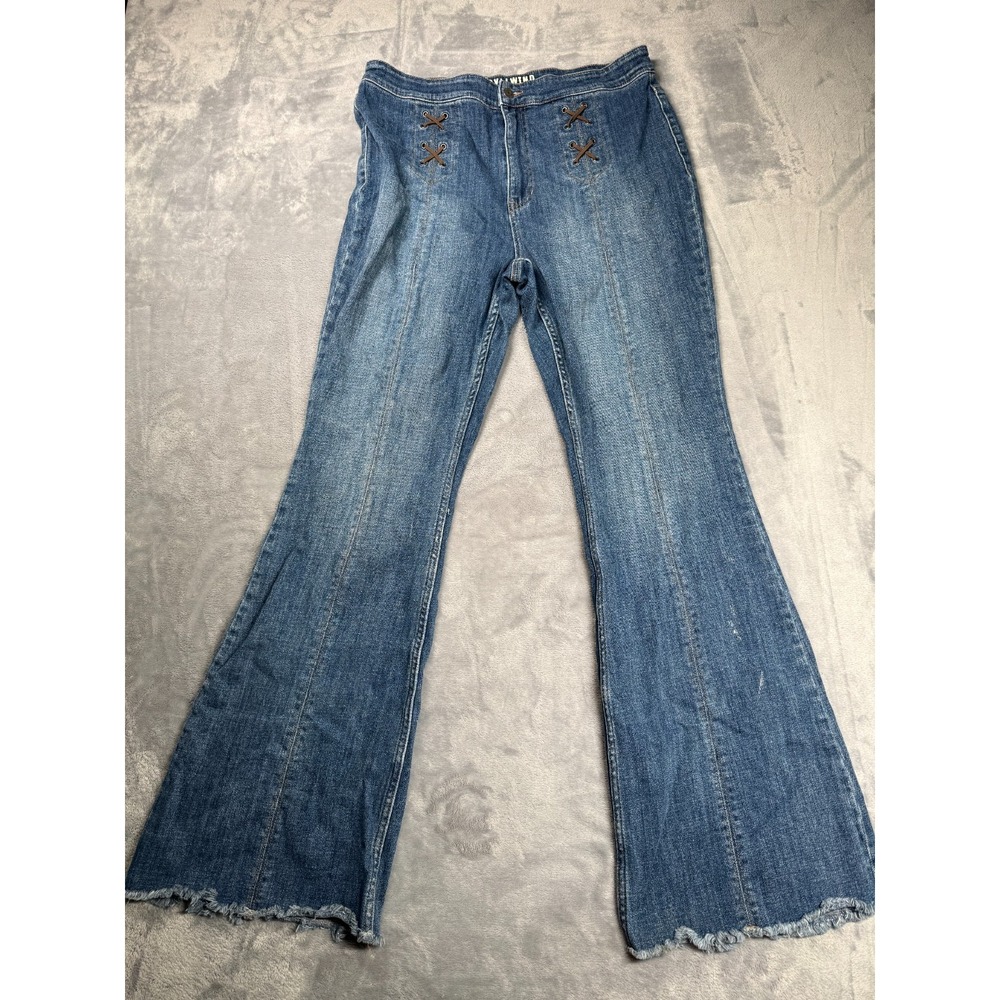 Idyllwind Fueled By Miranda Lambert Jeans Womens 16x34 Blue Flared Leg Raw Hem